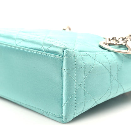 Christian Dior Satin Swarovski Crystal Acrylic PVC Cannage Mini Lady Dior Blue 10 of 12