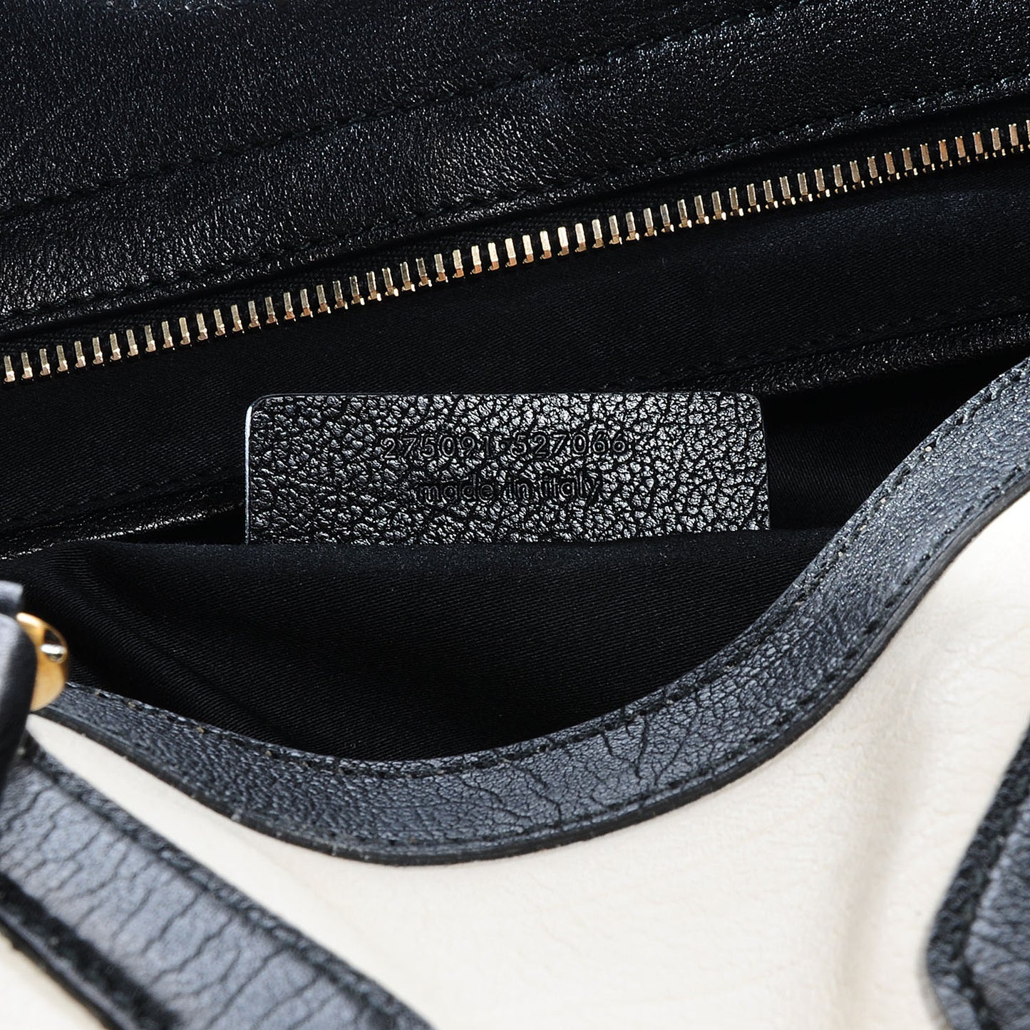 Leather Large Cabas ChYc Bone Black