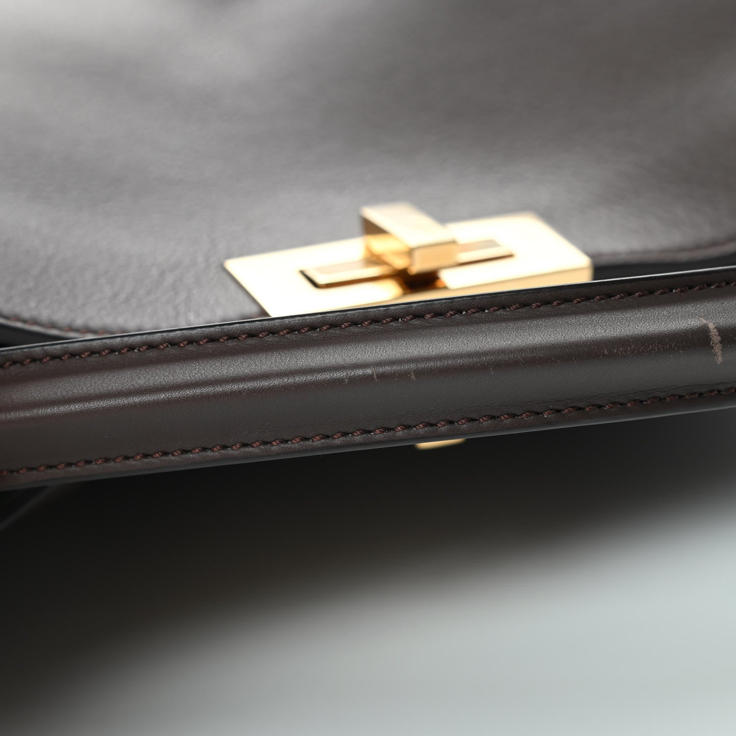 Fendi Vitello Large Peekaboo Iconic Essentially Satchel Brown Light Blue 16 of 16