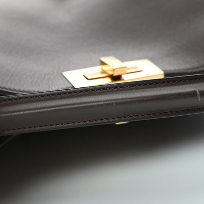 Fendi Vitello Large Peekaboo Iconic Essentially Satchel Brown Light Blue 16 of 16
