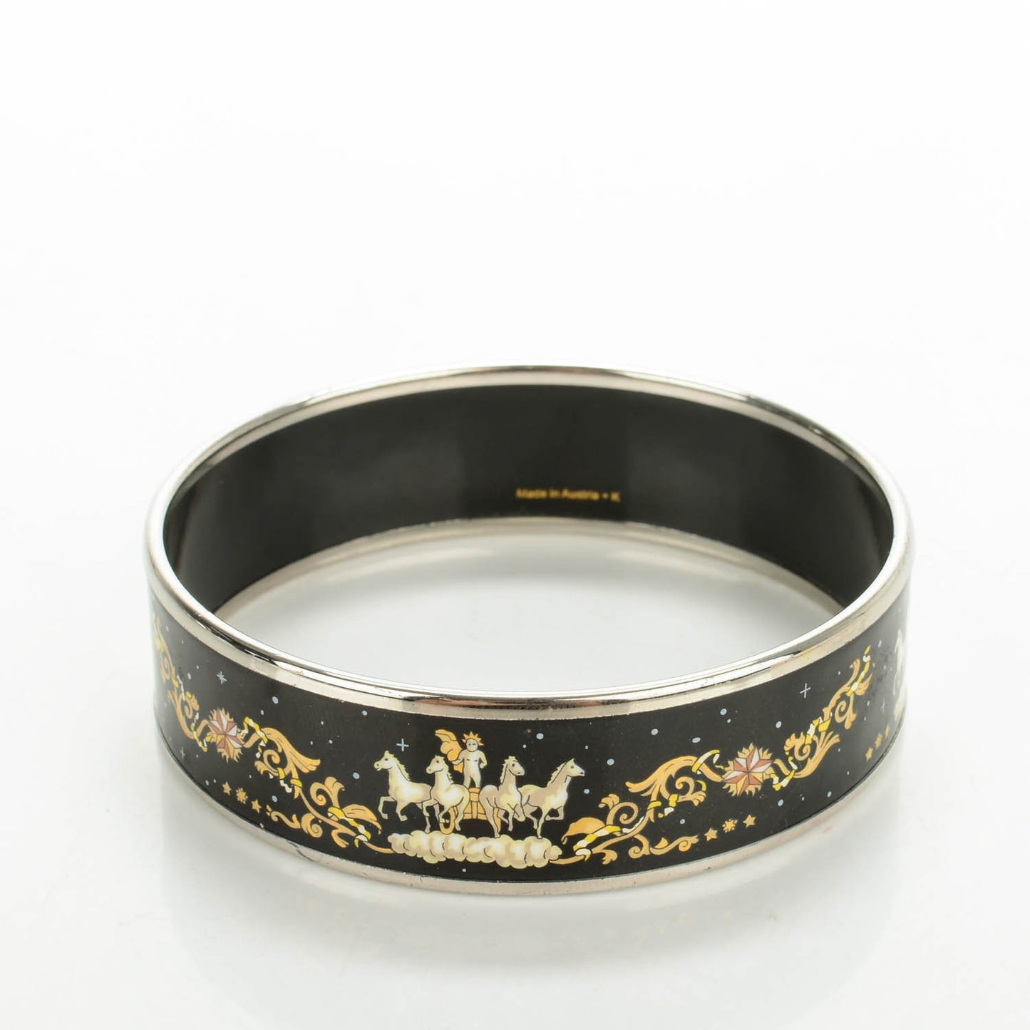 Enamel Printed Wide Cosmos Bracelet 70 Black