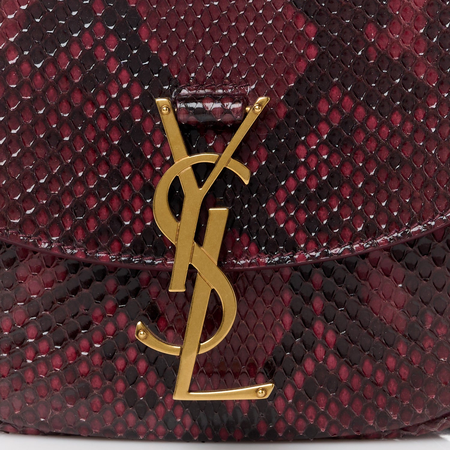 Saint Laurent SAINT LAURENT Snakeskin Small Kaia Satchel Burgundy 7 of 12