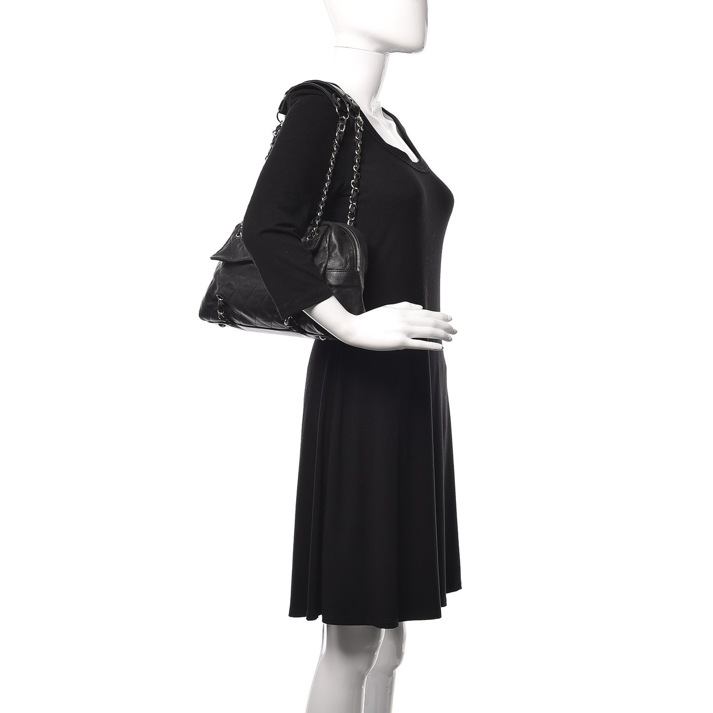 Lambskin Quilted Small Camera Case Black