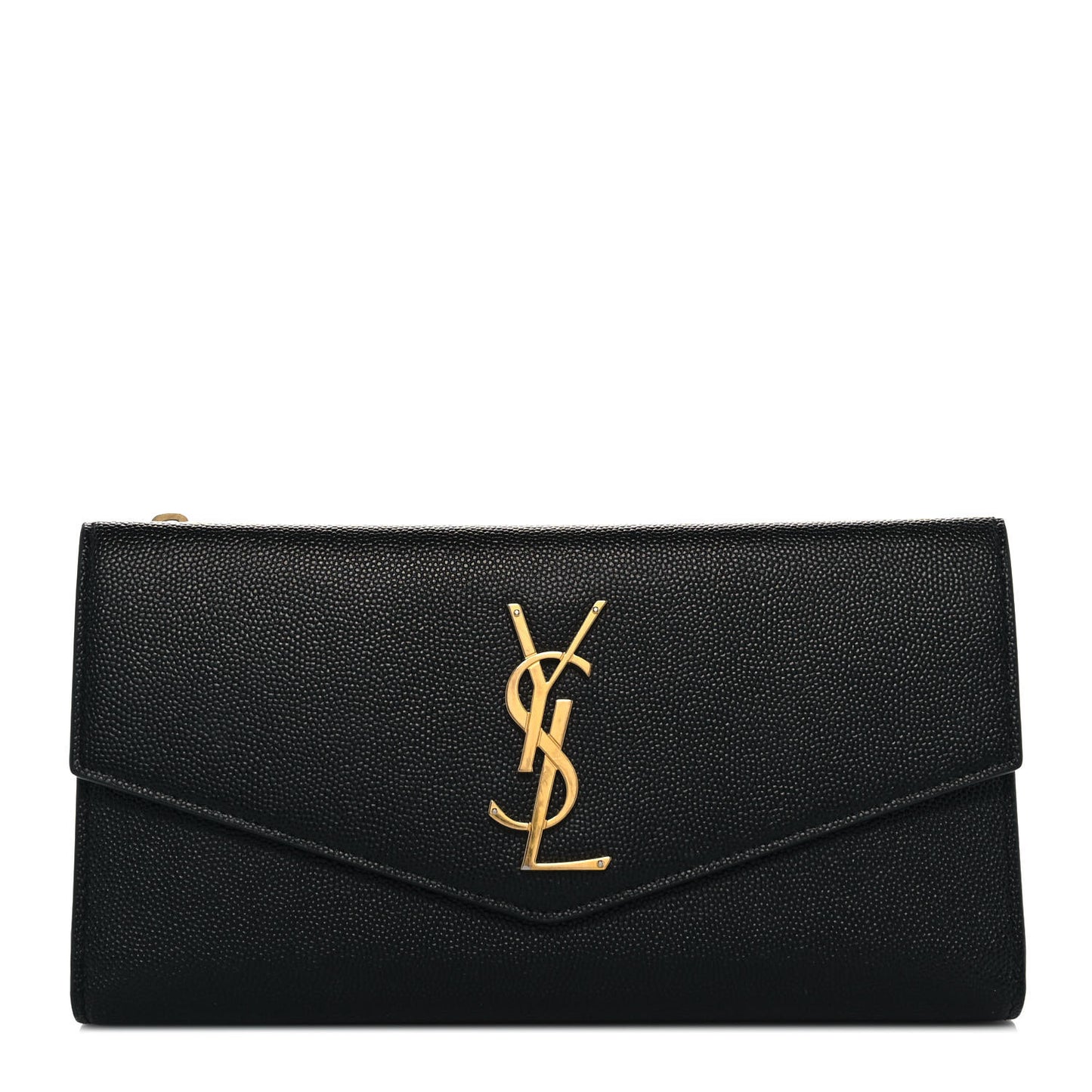 Grain De Poudre Embossed Monogram Uptown Large Wallet Black