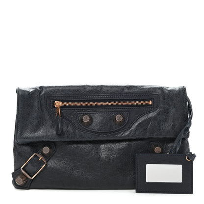 Balenciaga Agneau Classic Hardware Envelope Clutch Dark Night 1 of 8