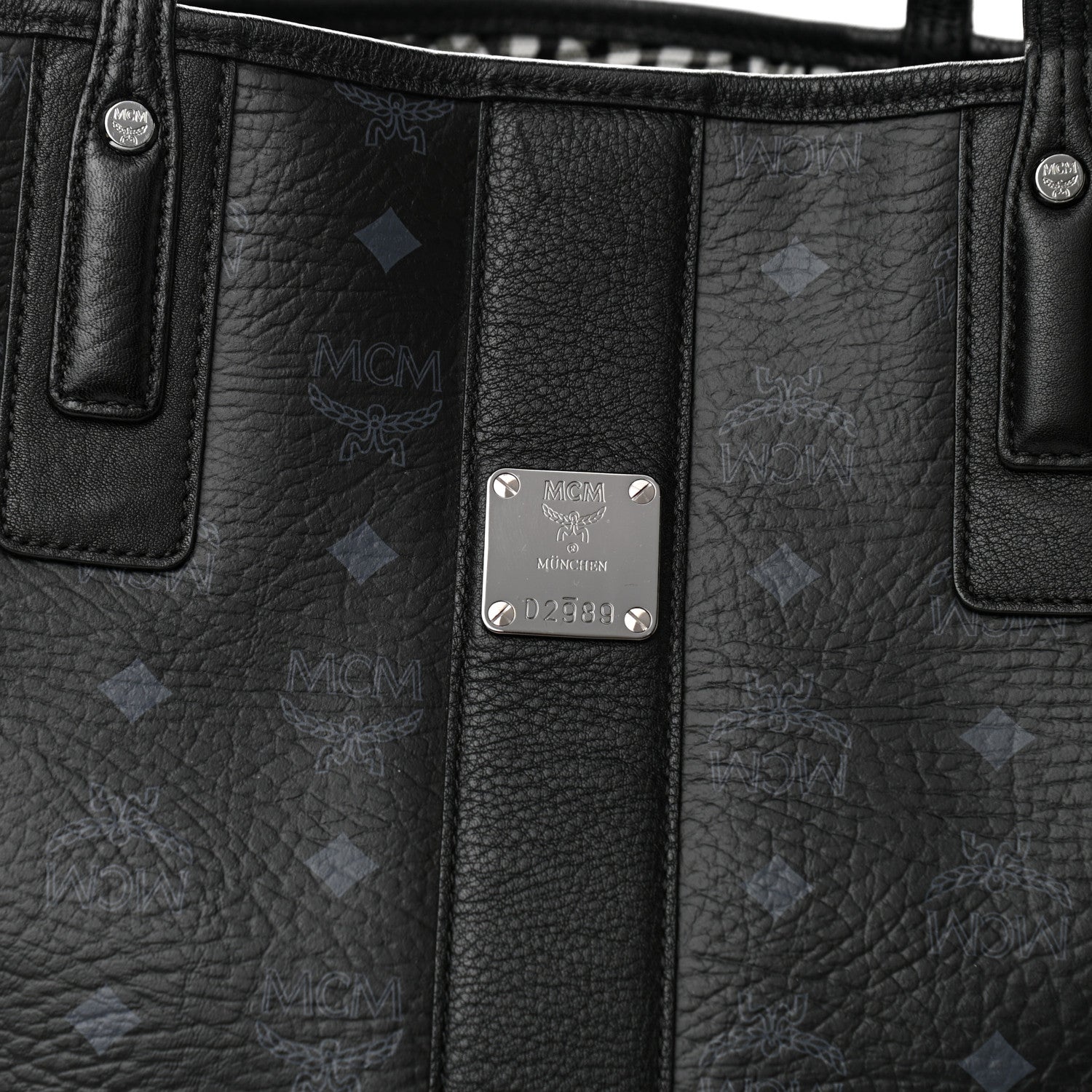 MCM Visetos Medium Reversible Shopper Tote Black 13 of 20