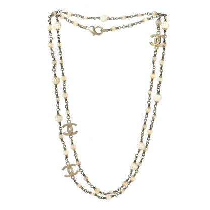 Chanel Beaded Enamel CC Necklace Gold 3 of 4