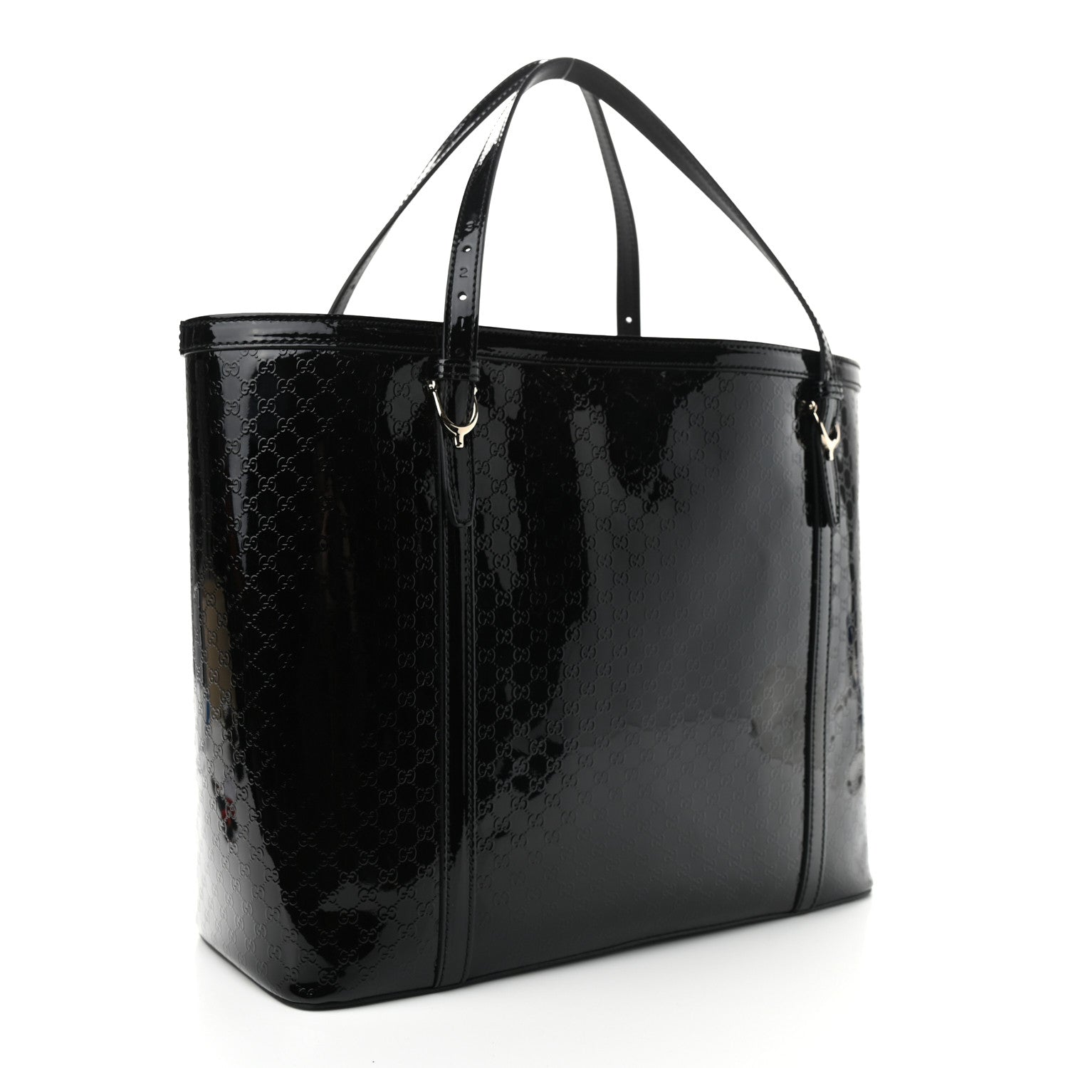 Gucci Patent Microguccissima Medium Nice Tote Black 2 of 8