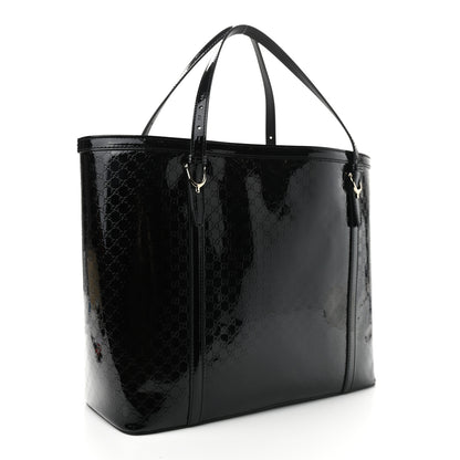 Gucci Patent Microguccissima Medium Nice Tote Black 2 of 8
