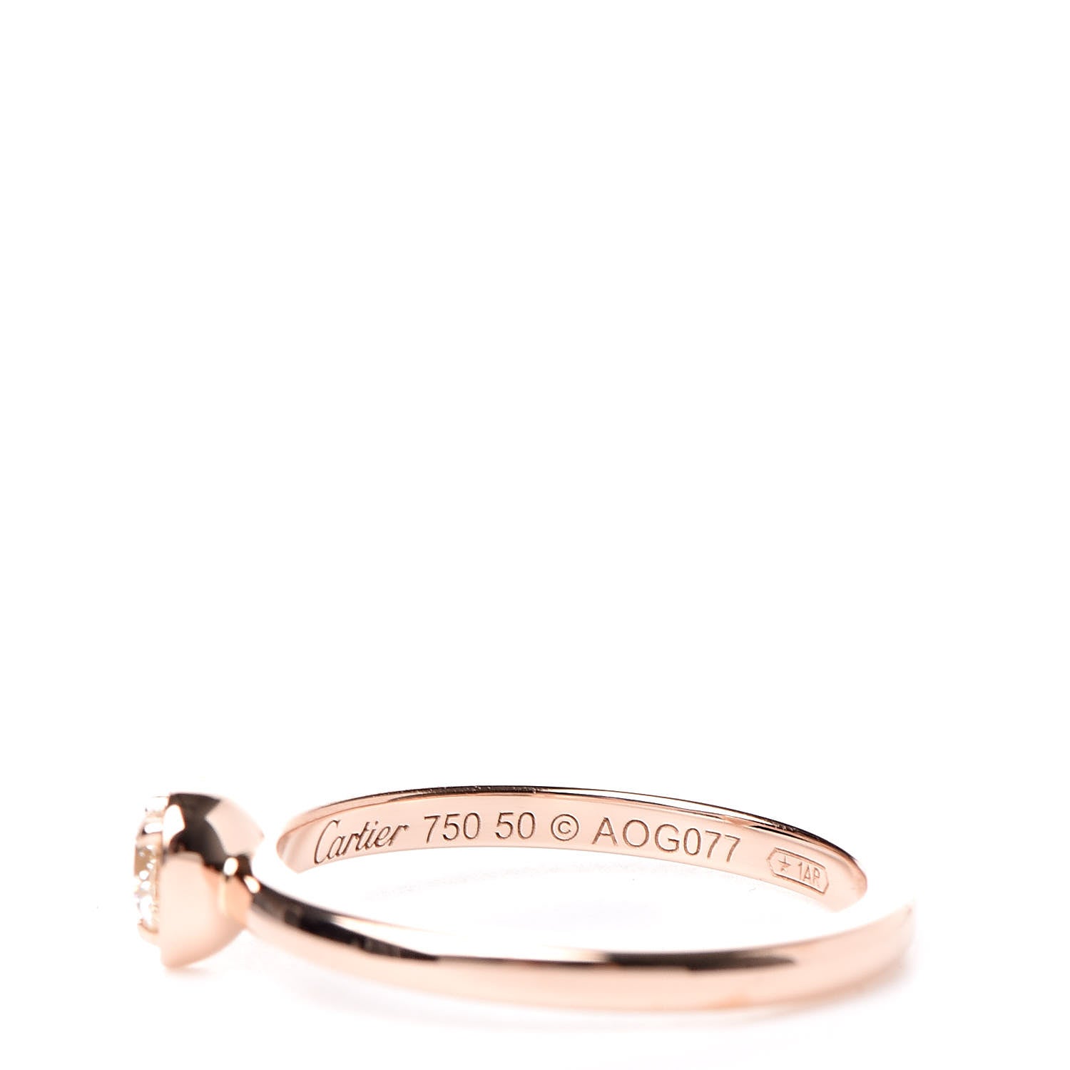 Cartier 18K Pink Gold Diamond D'Amour Heart Ring 50 5.25 5 of 6