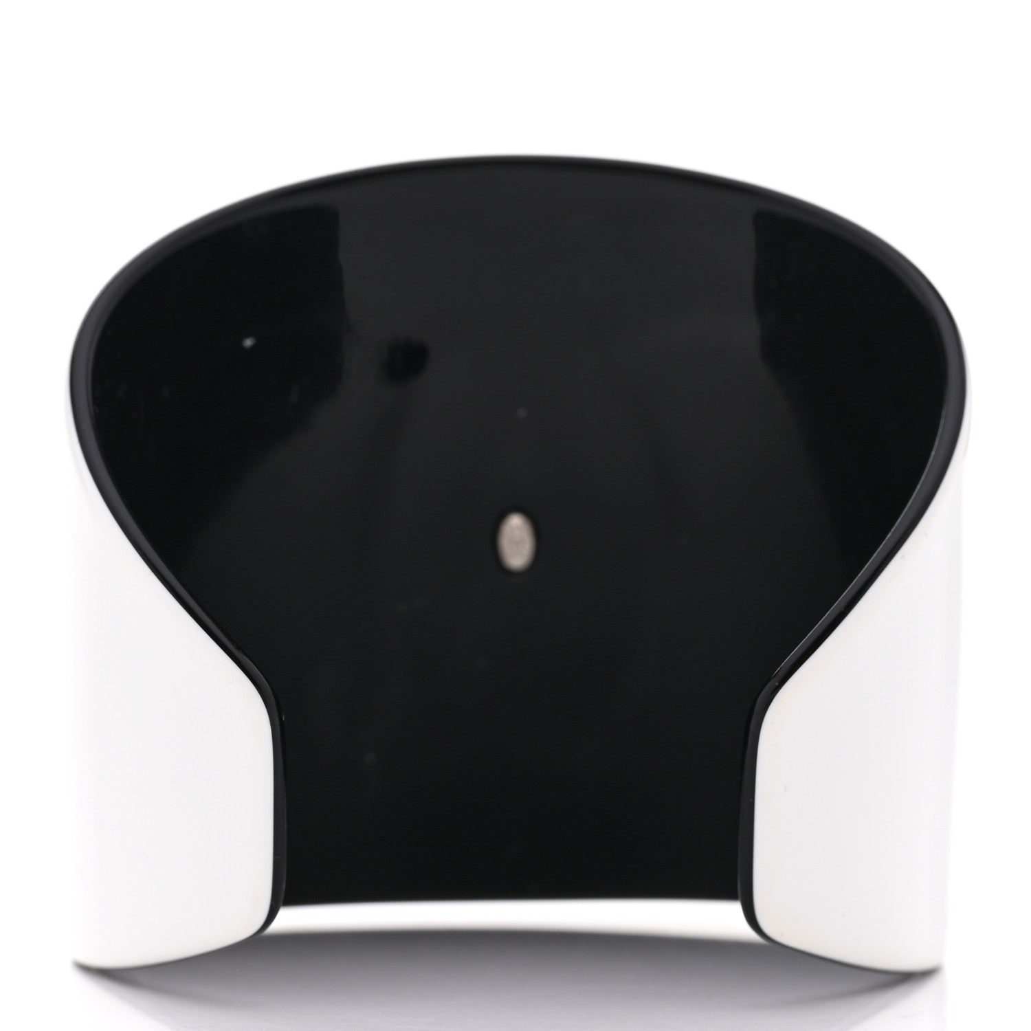 Chanel Resin CC Cuff White Black 3 of 4