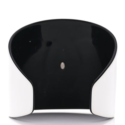 Chanel Resin CC Cuff White Black 3 of 4