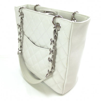 Chanel Caviar Petit Shopping Tote PST White 5 of 10