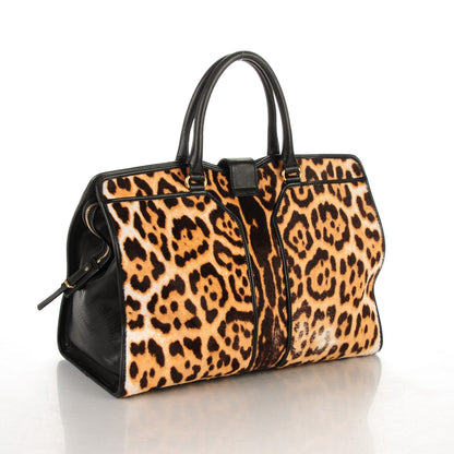 Saint Laurent Pony Hair Leopard Print Large Cabas Chyc Black 3 of 8