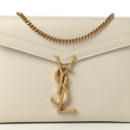 Saint Laurent Grain De Poudre Monogram Cassandra Chain Wallet Crema Soft 9 of 12