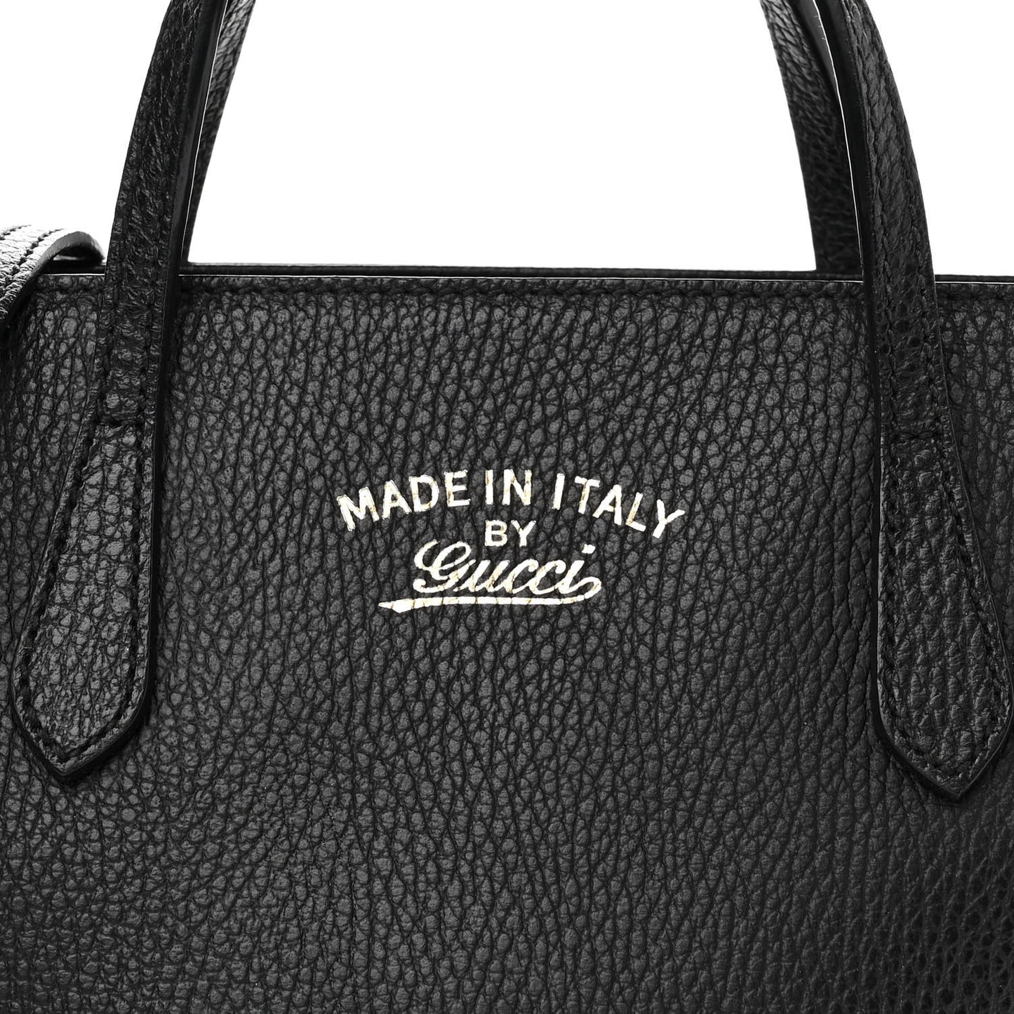 Dollar Calfskin Mini Swing Top Handle Bag Black