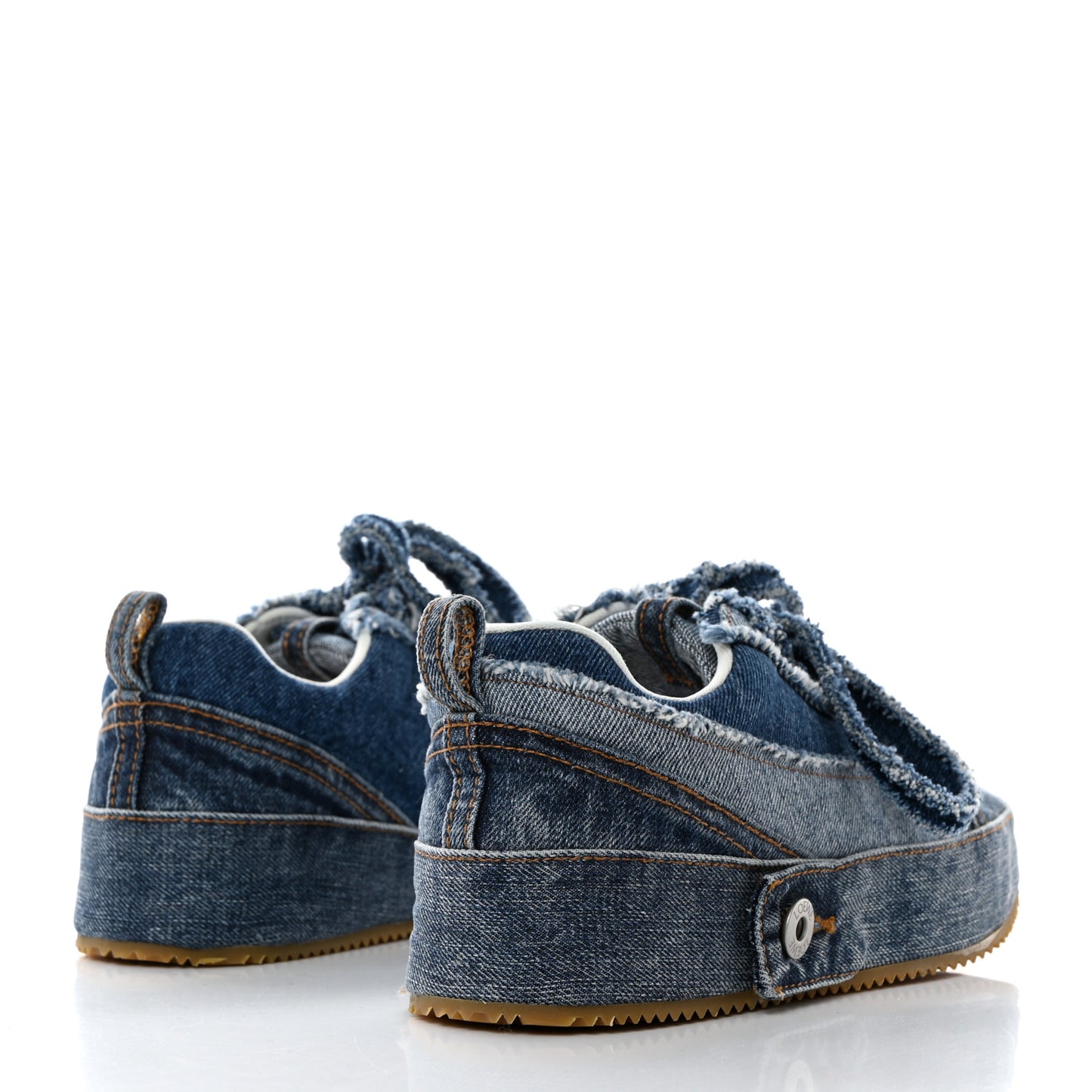 Deconstructed Denim Sneakers 37 Blue