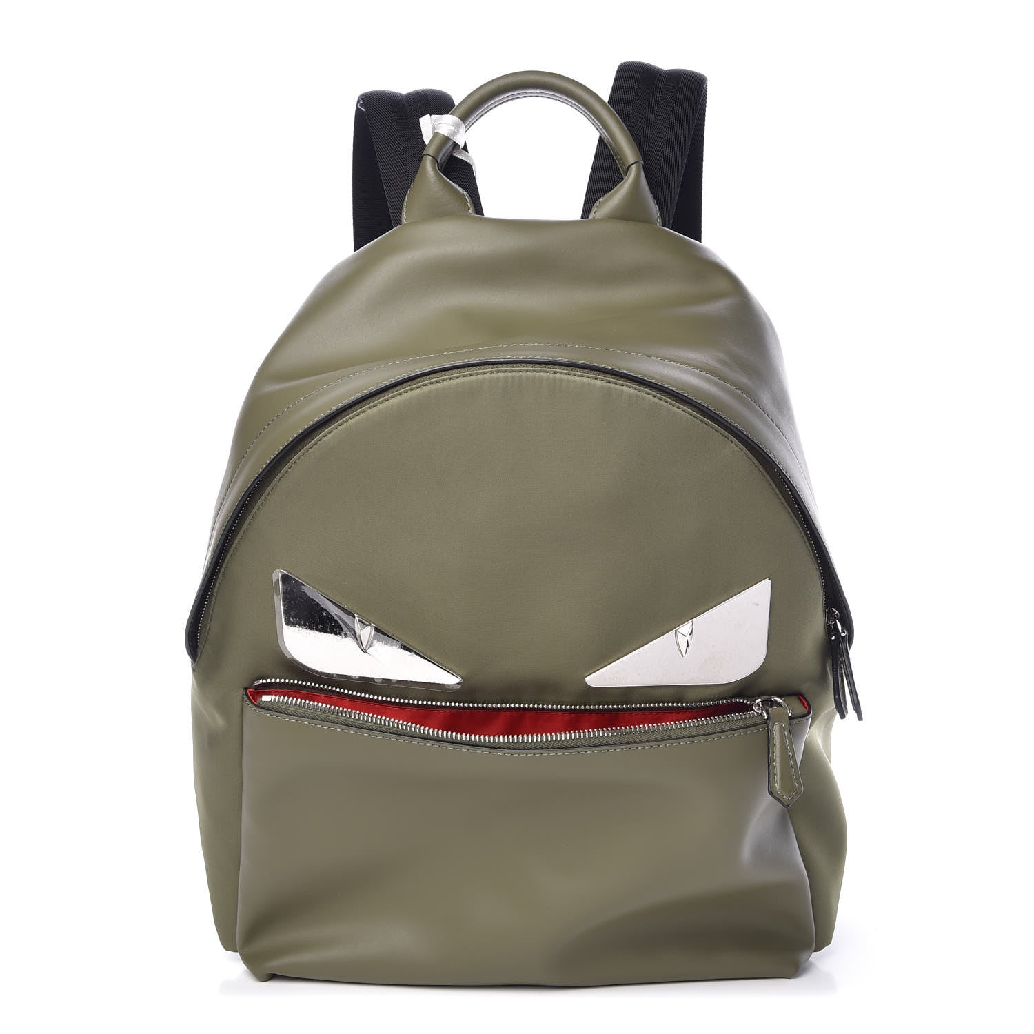 Fendi Nylon Vitello Liberty Metal Monster Eyes Rounded Backpack Equatore 1 of 8
