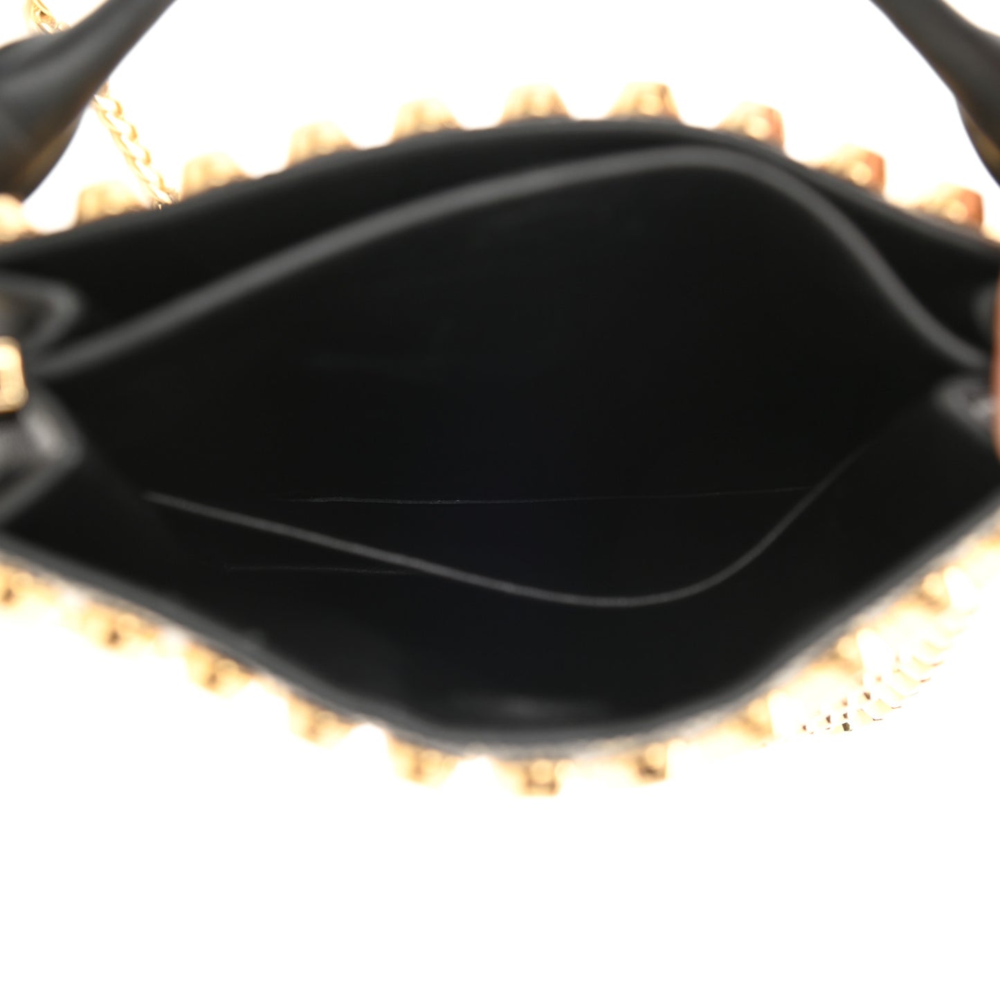 City Calfskin Lucer Studded Small Margit Bag Black Roccia