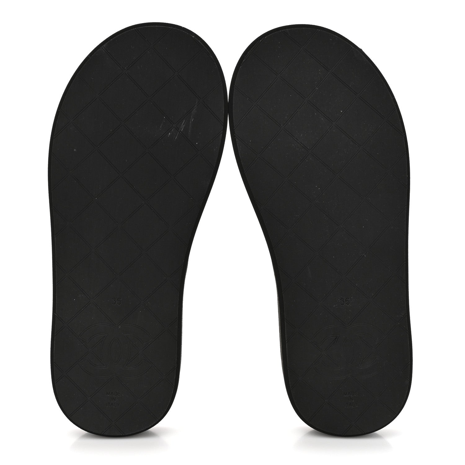 Chanel Lambskin Quilted Padded Charms Thong Sandals 36 Black 6 of 8