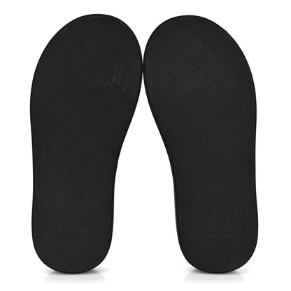 Chanel Lambskin Quilted Padded Charms Thong Sandals 36 Black 6 of 8