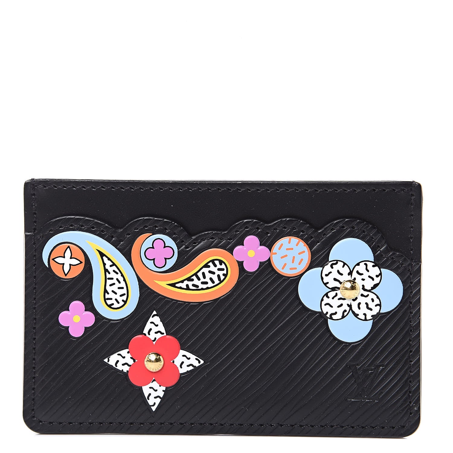Louis Vuitton Epi Flower Remix Card Holder Black 1 of 6