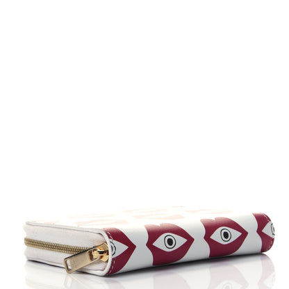 Celine X ANNELI SANAYE HENRIKSSON Smooth Calfskin Telepathic Compact Zip Wallet Red White 3 of 4