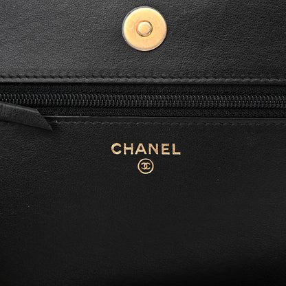 Chanel Caviar Quilted Boy Wallet On Chain WOC Black 6 of 13