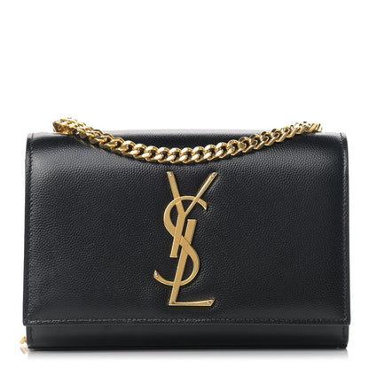 Saint Laurent Grain De Poudre Small Monogram Kate Satchel Black 1 of 10