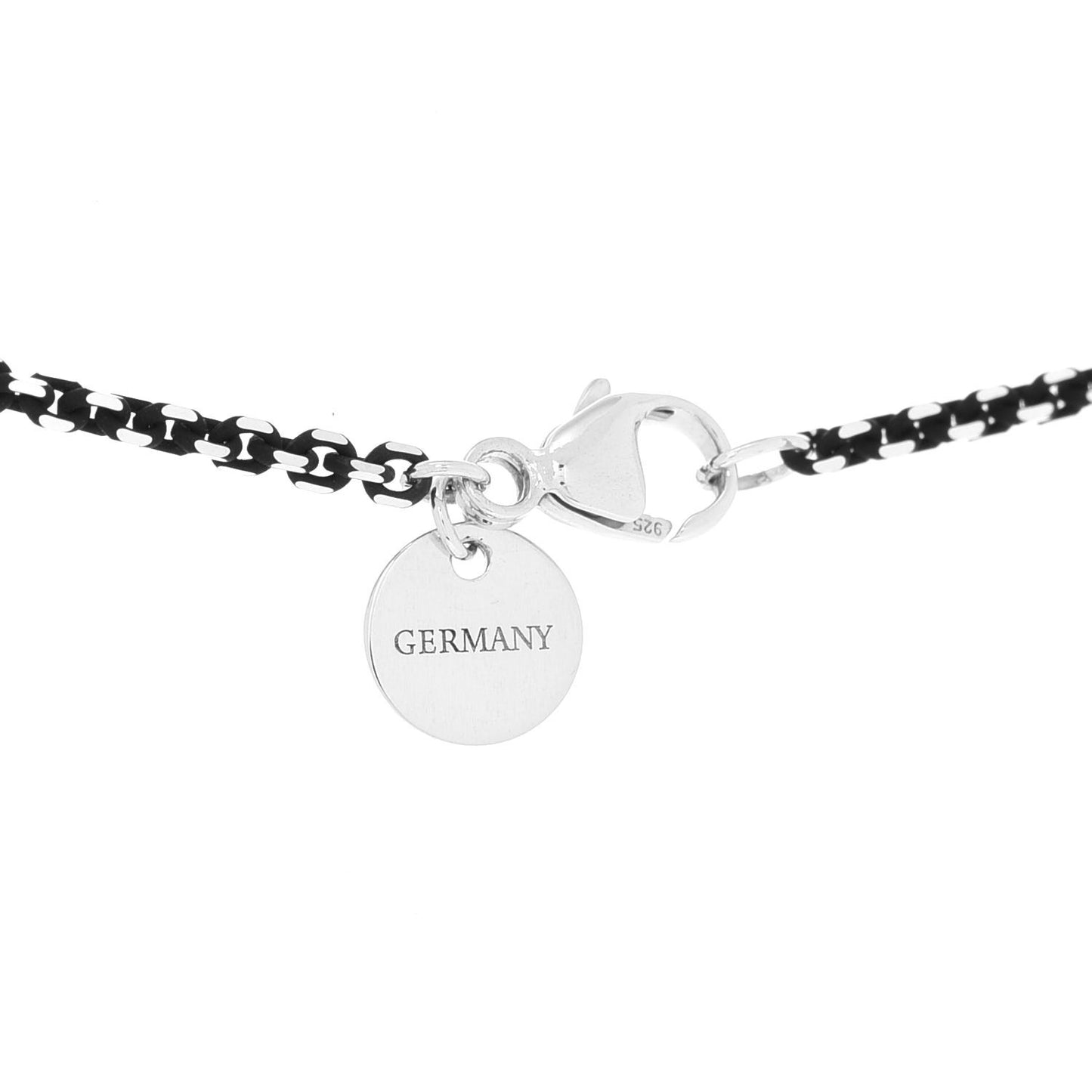 Sterling Silver Enamel 1.75mm Chain Necklace Black 30"