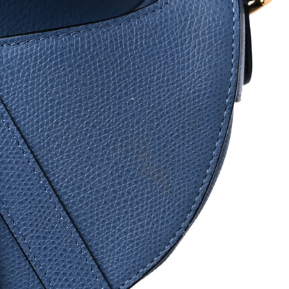 Christian Dior Grained Calfskin Mini Saddle Bag Denim Blue 11 of 14