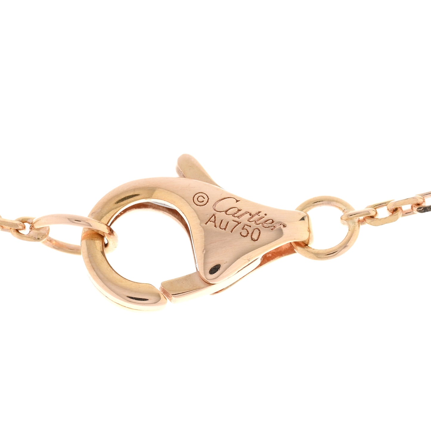 18K Pink Gold Diamond Black Onyx XS Amulette de Cartier Pendant Necklace