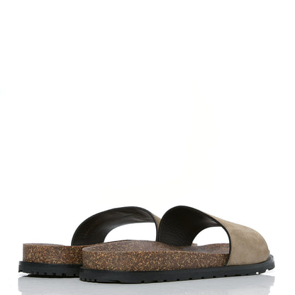 Saint Laurent Suede Joan Slide Sandals 40.5 Brown 3 of 4