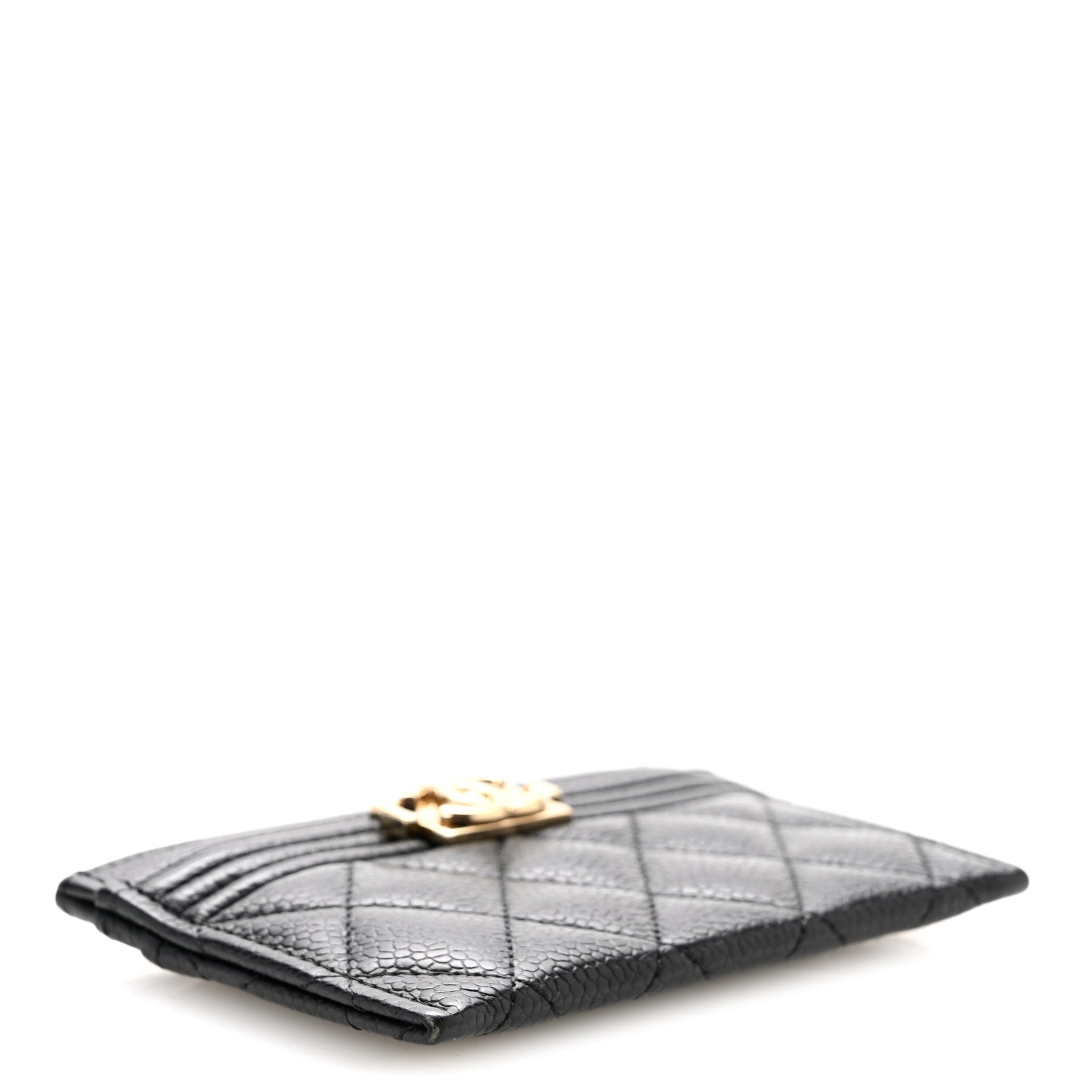 Chanel Caviar Quilted Boy Card Holder Black 4 of 10