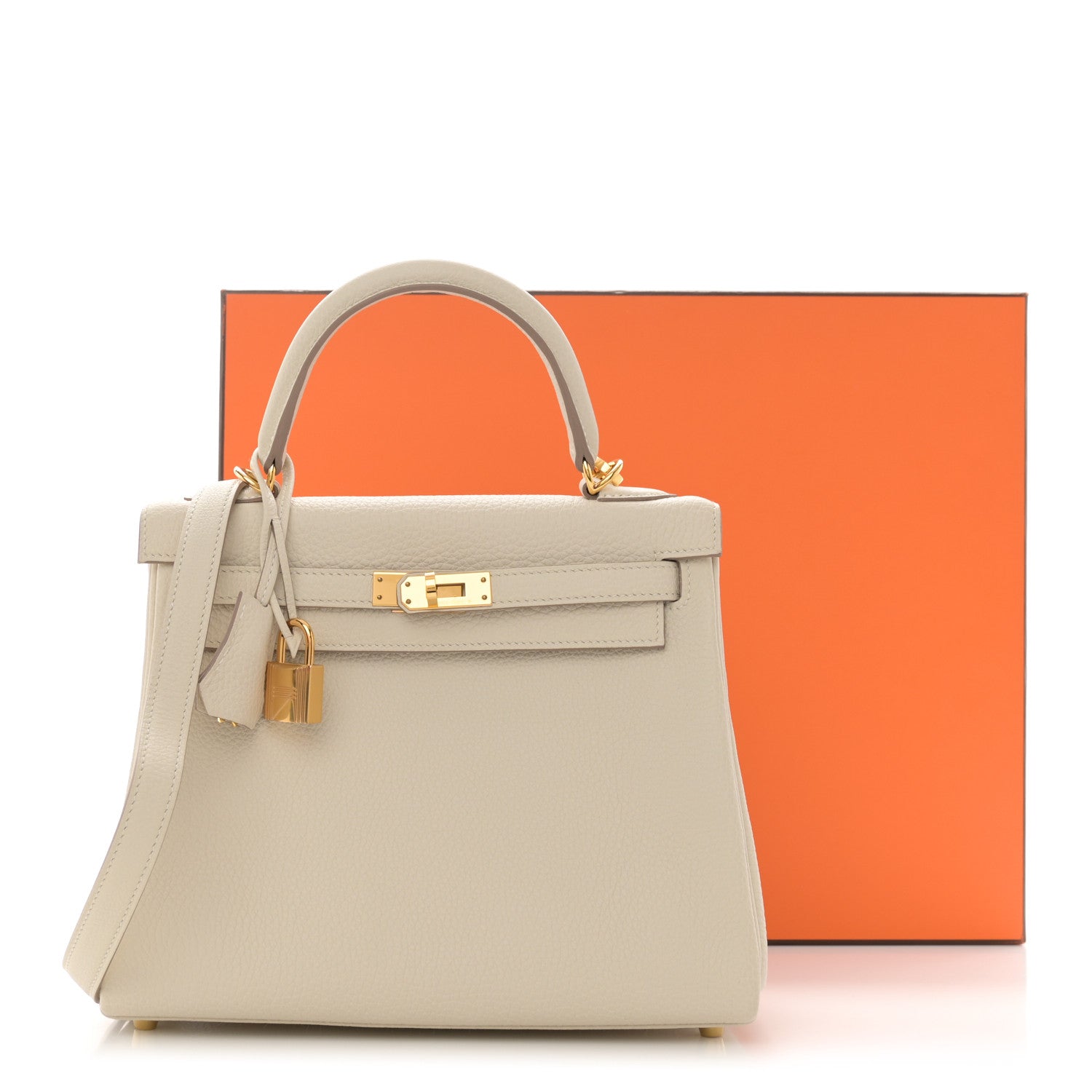 Hermes Togo Kelly Retourne 25 Craie 12 of 12