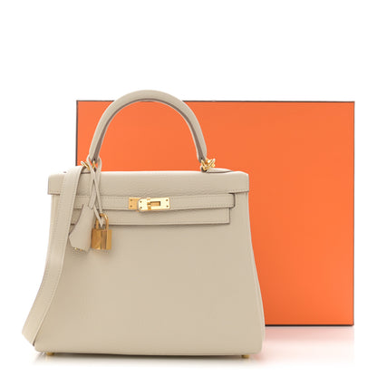 Hermes Togo Kelly Retourne 25 Craie 12 of 12