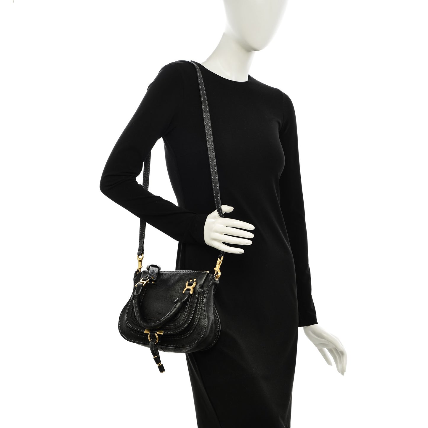 Calfskin Mini Marcie Satchel Black
