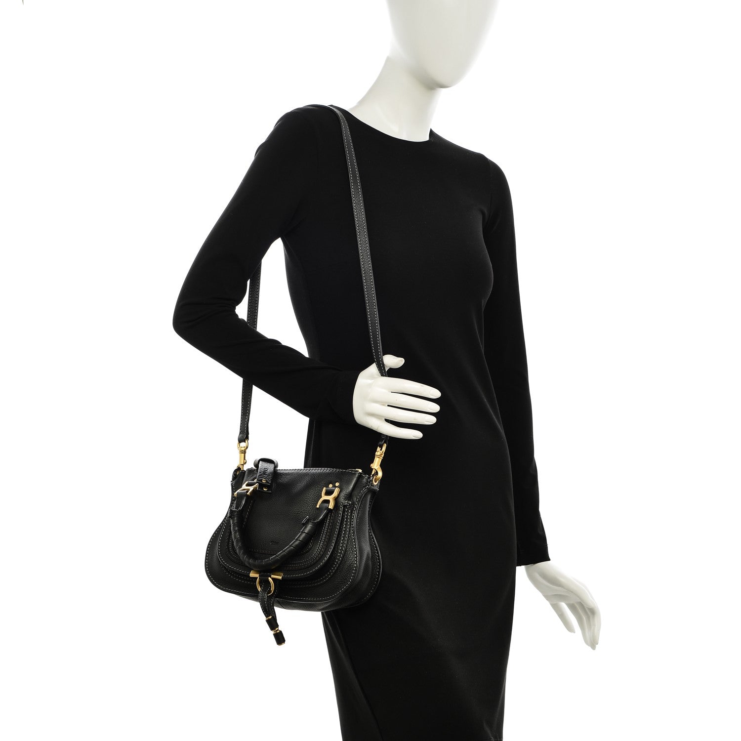 Chloe Calfskin Mini Marcie Satchel Black 2 of 8
