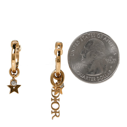 Christian Dior Metal Drop Earrings Antique Gold 2 of 4