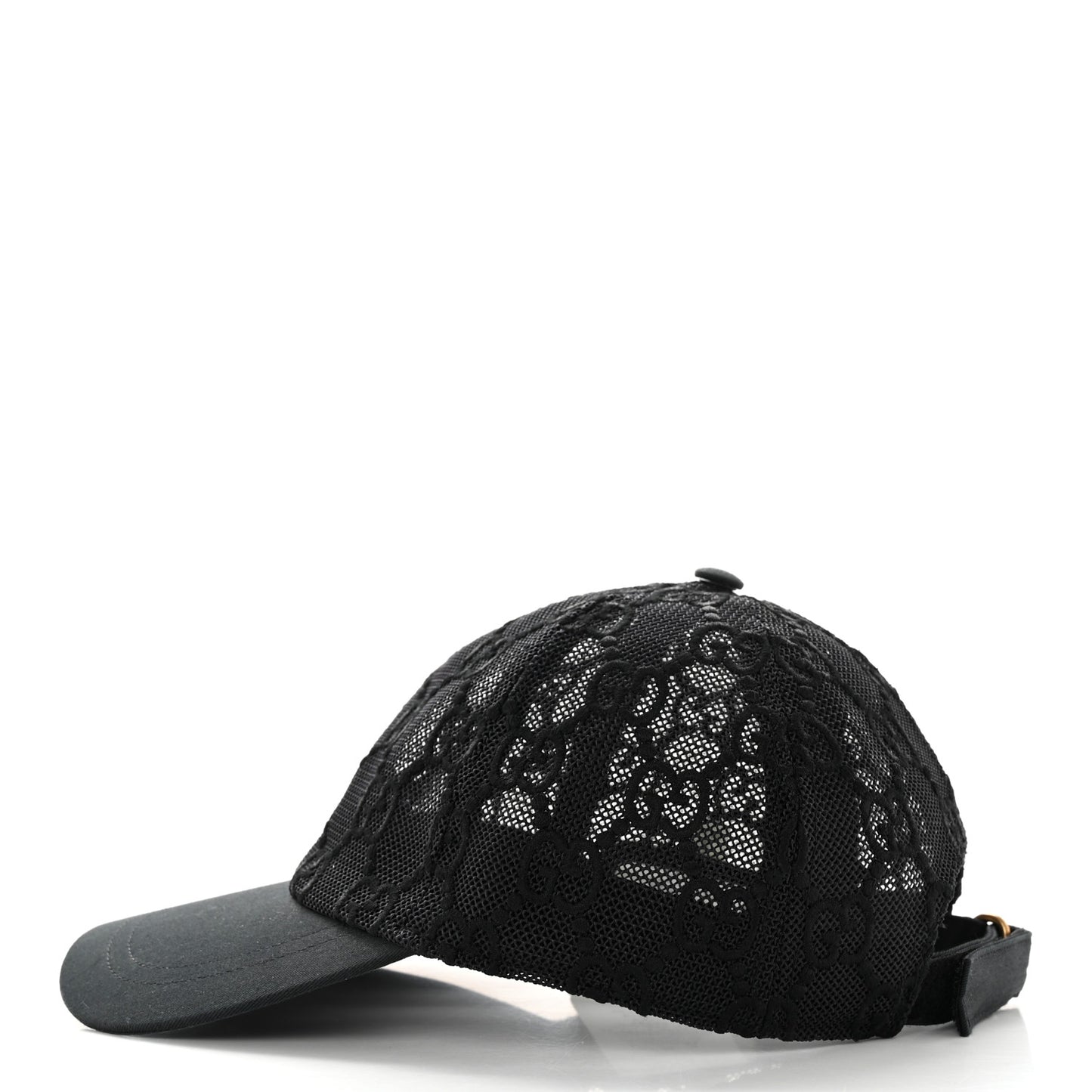 Mesh GG Monogram Embroidered Shivali Baseball Hat S 56 Black