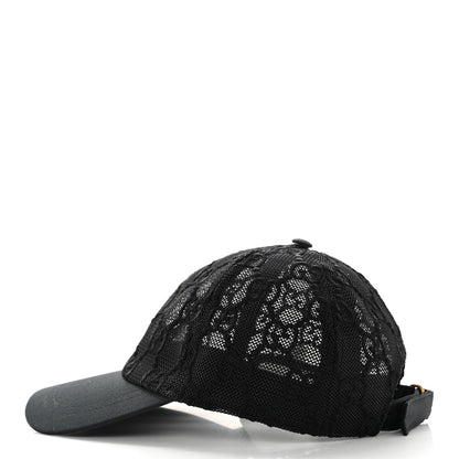 Gucci Mesh GG Monogram Embroidered Shivali Baseball Hat S 56 Black 5 of 10