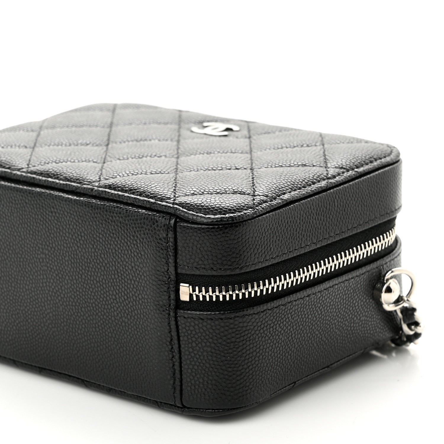 Chanel Caviar Quilted CC Vanity Case With Chain Black 10 of 10