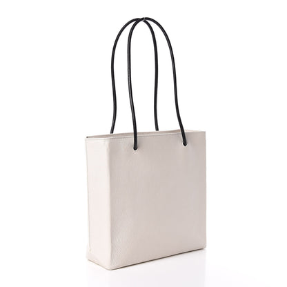 Balenciaga Calfskin Logo Small Shopping Tote White 3 of 12