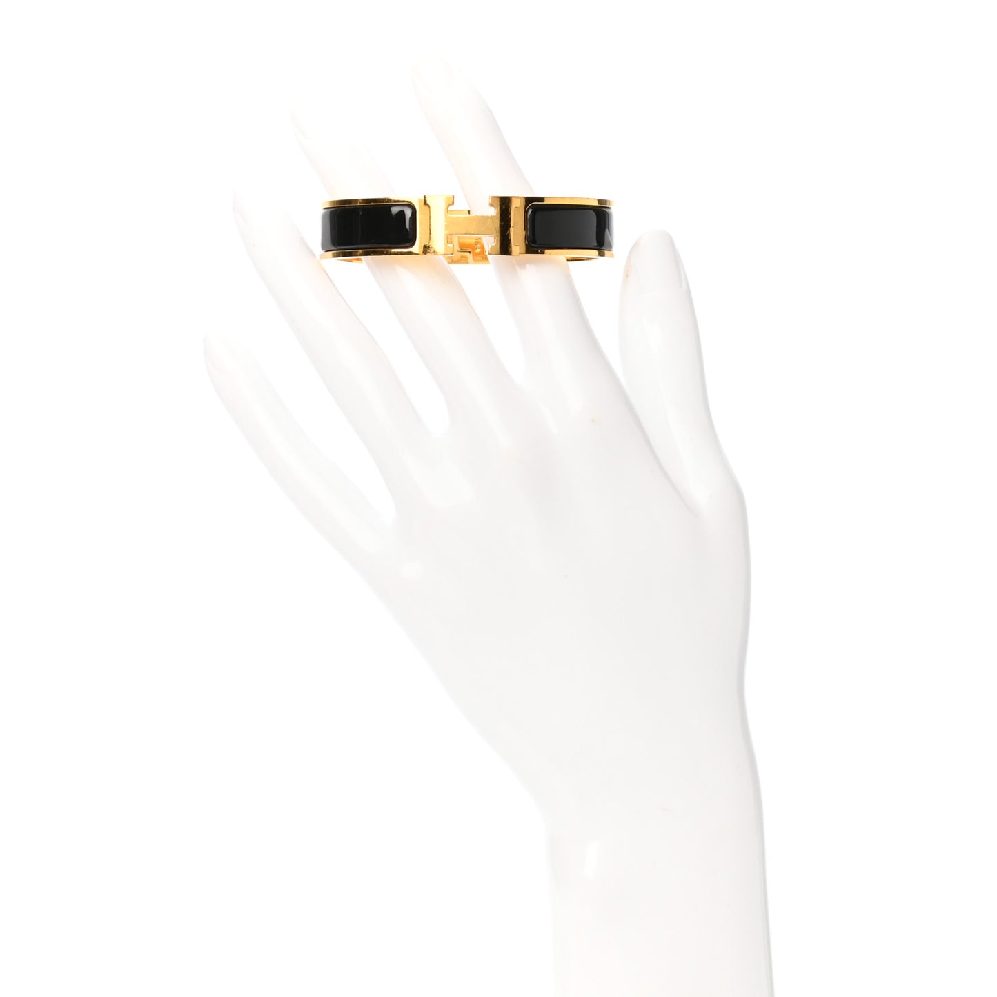 Enamel Narrow Clic Clac H Bracelet PM Black