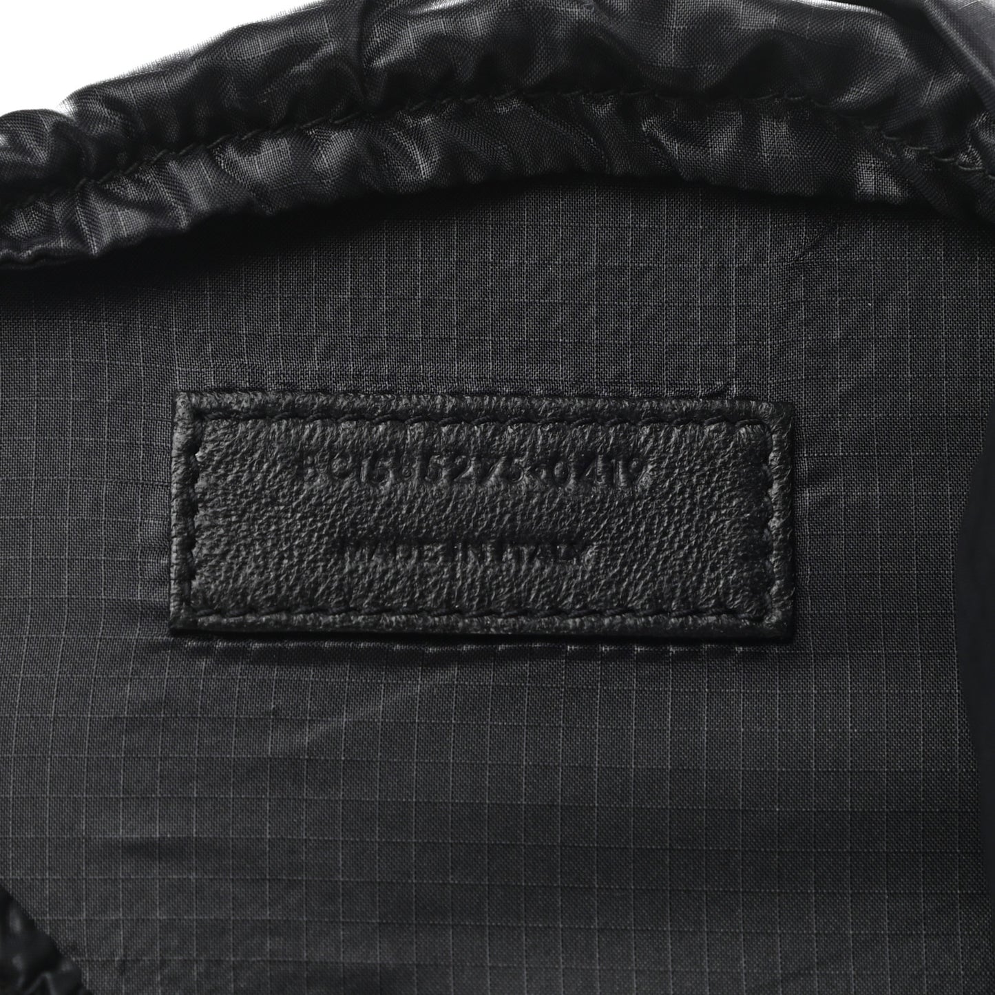 Calfskin Nylon Heart Foldable Tote Bag Black