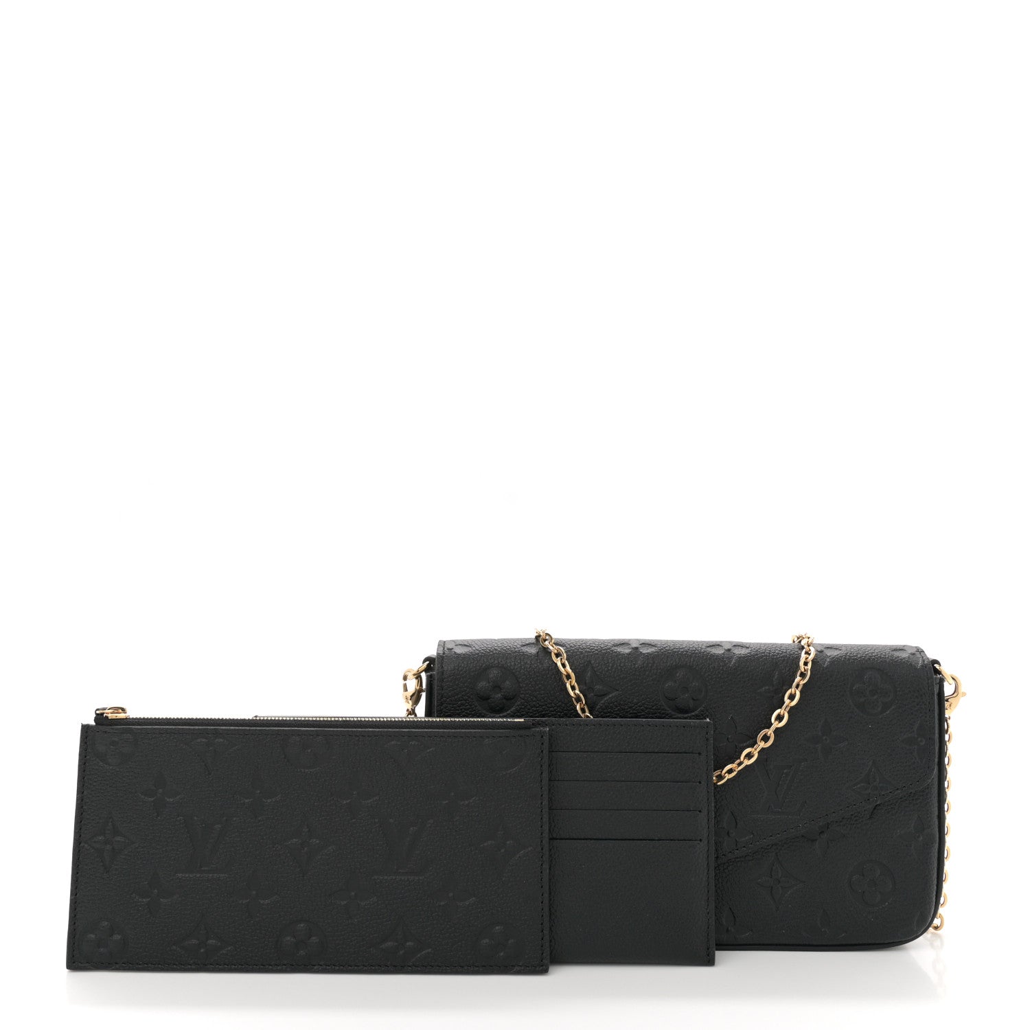 Louis Vuitton Empreinte Pochette Felicie Chain Wallet Black 2 of 11