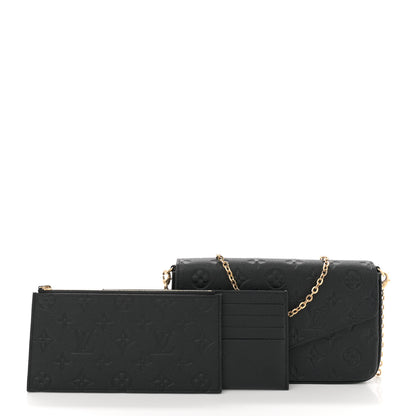 Louis Vuitton Empreinte Pochette Felicie Chain Wallet Black 2 of 11