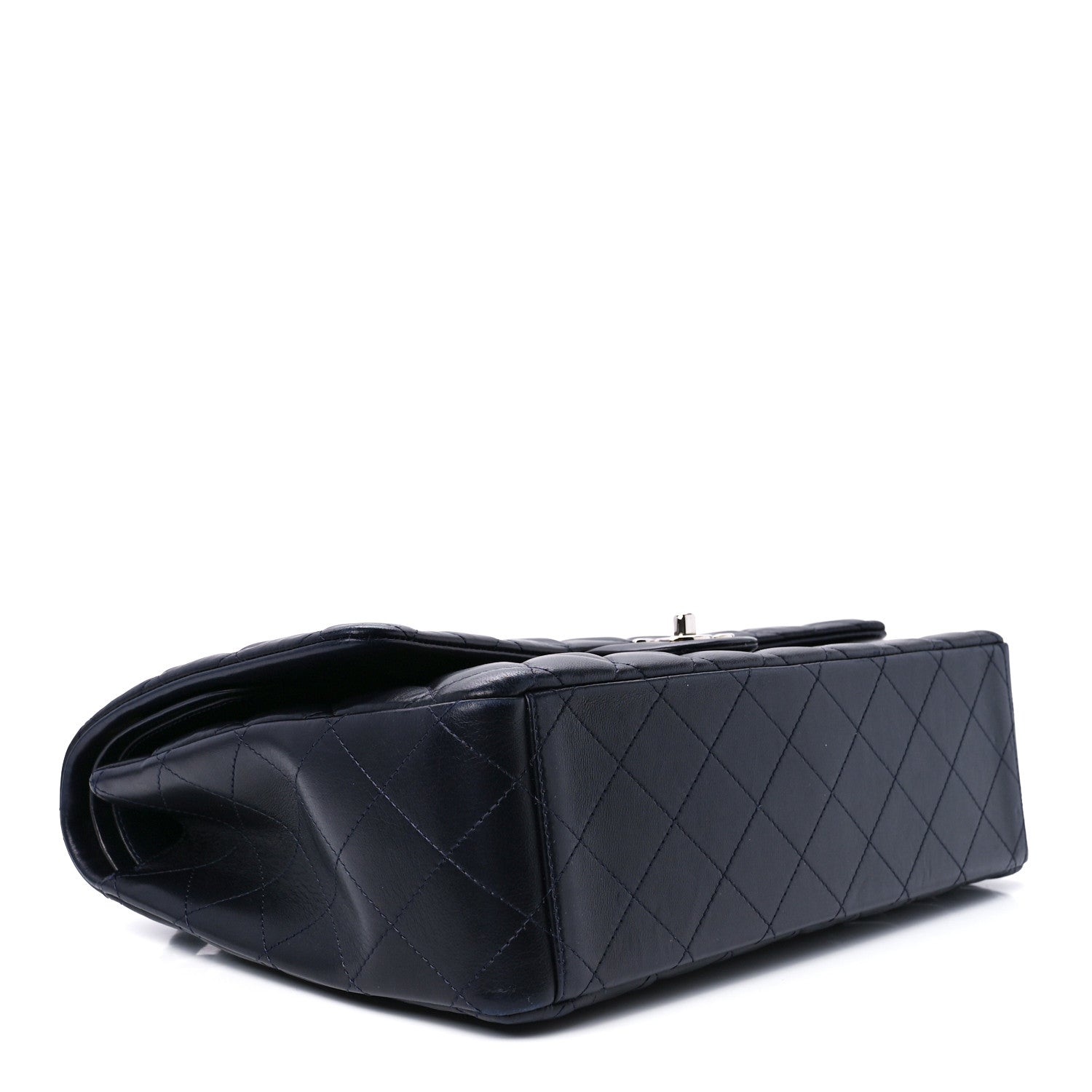 Chanel Lambskin Quilted Maxi Double Flap Dark Blue 4 of 13