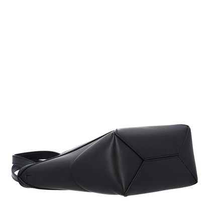 Loewe Shiny Calfskin Mini Puzzle Fold Tote Black 4 of 9