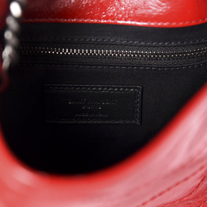 Saint Laurent Crinkled Calfskin Matelasse Monogram Niki Chain Wallet Red 9 of 10